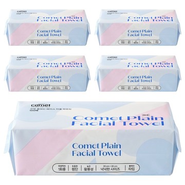 comet 素面拋棄式洗臉巾  100抽  5包