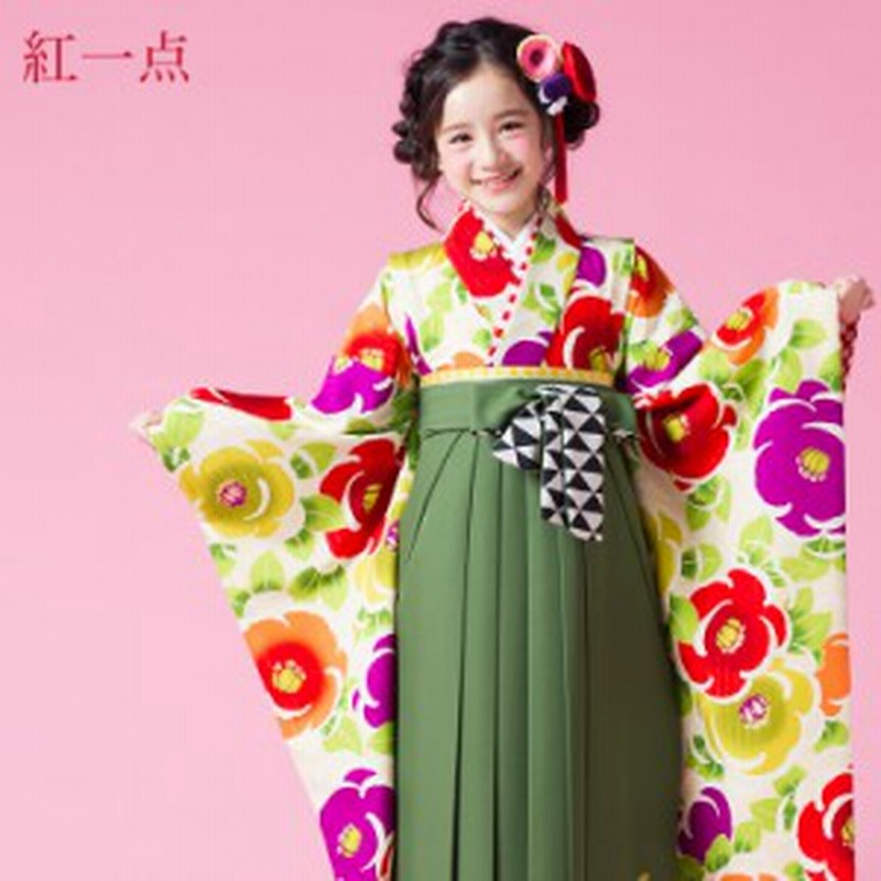 7泊8日レンタル レンタル 紅一点 卒業式 袴 小学生 女の子 小学校 ジュニア卒業式袴レンタルセット クリーム地にレトロ椿 レトロ 通販 Lineポイント最大1 0 Get Lineショッピング