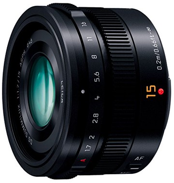 Panasonic LEICA DG Summilux 15mm F1.7 ASPH lens H-X015 black
