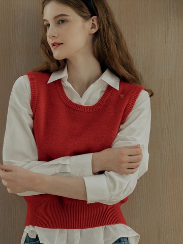 Dreamy Vest Knitwear [Red]