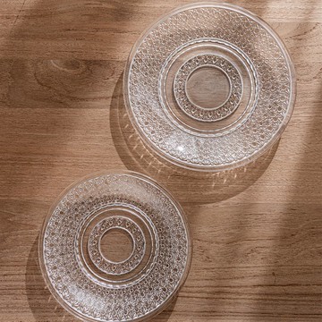 菊紋籠目玻璃盤