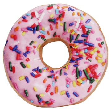 Cotton Field 棉花田傢飾 多拿滋造型抱枕 坐墊 3D印刷技術 短毛絨面料 聚酯纖維填充 仿真造型 舒適實用  36 x 11cm  草莓  1個