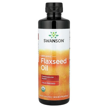 Swanson Vitamins, 有機亞麻籽油，16 液量盎司（473 毫升）