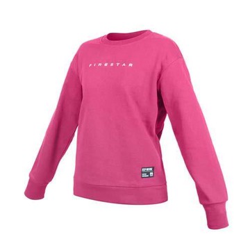 FIRESTAR 女棉質圓領長袖T恤-內刷毛-慢跑 大學T 保暖 上衣