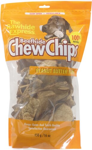 Lennox The Rawhide Express Beefhide Chew Chips Peanut Butter 16 oz