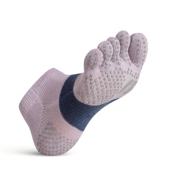 透氣升級足弓加強止滑運動五趾船襪 - M紫藍