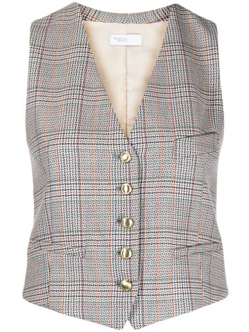 Rosetta Getty - tailored-cut V-neck waistcoat - women - Wool - 6 - Brown