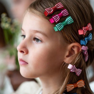 英國Ribbies 條紋蝴蝶結5入組-繽紛