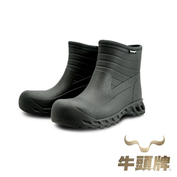 【牛頭牌】防水鋼頭雨鞋-黑
