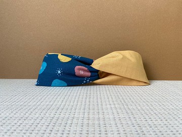 雙拼髮帶 / 星點蛋黃酥 - 金