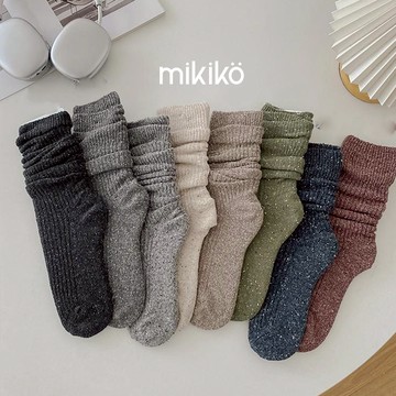 現貨襪子｜雪花彩點粗坑條堆堆襪【OT380】坑條肌理襪 日系堆堆襪 秋冬加厚 保暖襪子 中筒襪 女襪子 厚襪 保暖厚襪