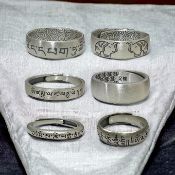 戒指 足銀999招財吉象 黃財神法戒 六字箴言法戒 阿彌陀佛祥雲法戒 素面百福純銀戒 【台灣碩鑫】 泰國佛牌