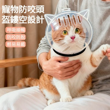 🚀熱賣🚀寵物防咬頭盔 貓狗頭套太空頭套 伊麗莎白圈 寵物頭套 防舔防咬 防打架 防抓 傷口保護 球形貓咪頭套