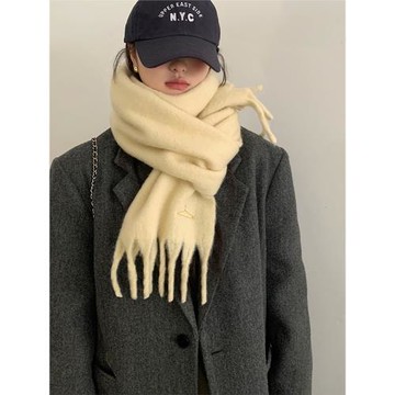 軟糯含純色韓系百搭高級感披圍巾