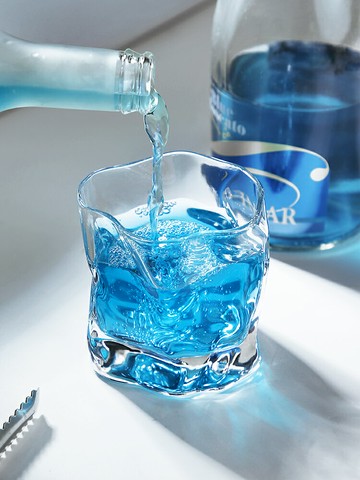 歐式不規則異形扭紋玻璃杯家用加厚威士忌杯創意個性啤酒洋酒杯子