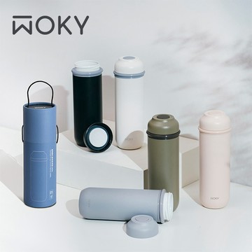 【WOKY 沃廚】輕量隨行陶瓷保溫瓶400ml-升級版(5色可選)