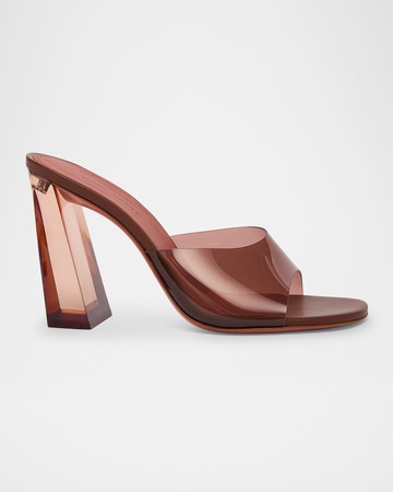 Brigitte Clear Block-Heel Mule Sandals