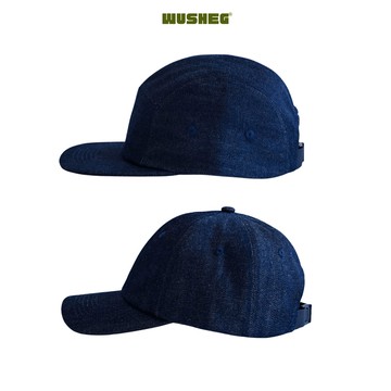 wusheg  限量  超高磅數  14oz  自行打版  原色單寧  黑  五分割帽  短版老帽  水兵帽