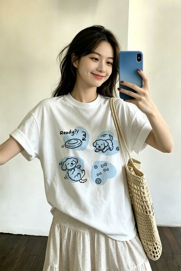 韓國ins風小眾鬆弛風白色短袖T恤夏季女生上衣 慵懶風 男生短袖 oversize寬鬆 韓版短T 圓領半袖 上衣女