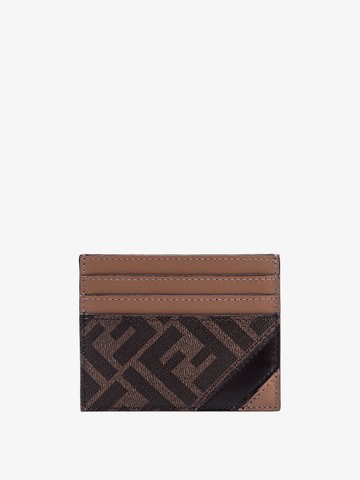 Coated canvas and leather card holder - FENDI - gender_Man