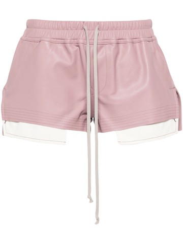 Rick Owens - Fog Boxers leather shorts - women - Cupro/Lamb Skin/Cotton/Polyester - 42 - Pink