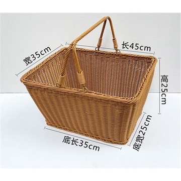 籐編手提戶外野餐籃-長方形加大號