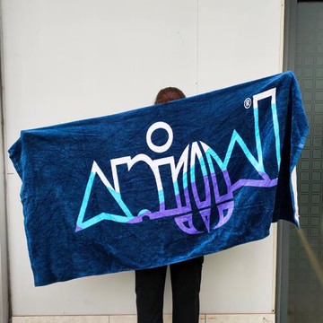 Animal潮牌純棉割絨親膚吸水浴巾男女情侶通用洗澡沖浪沙灘大毛巾