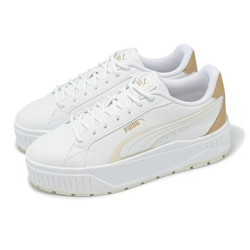Puma 休閒鞋 Karmen II Aqua Metallic 女鞋 白 奶茶色 厚底 增高 鬆糕鞋 40161402
