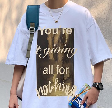 FINDSENSE X 韓潮 男士 街頭時尚 五分袖 歐美字母印花 短袖T恤