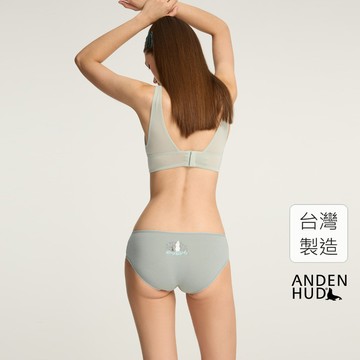 【Anden Hud】姆明系列．花邊中腰三角內褲(鱗灰綠-姆明與大耳) 純棉台灣製 海外禁售