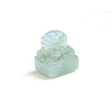【招財神獸】冰種翡翠貔貅印章 | 天然緬甸玉翡翠A貨 | 送禮