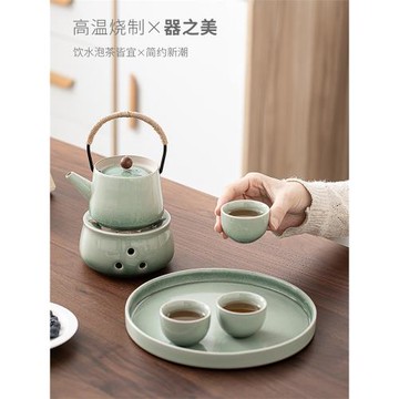 遇素中式溫茶爐茶壺套裝溫茶器陶瓷家用暖茶爐子蠟燭加熱保溫底座