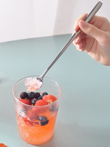 304不銹鋼冰勺家用 創意長柄攪拌勺子加長咖啡甜品冷飲蜂蜜勺