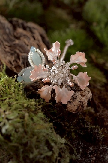 紫薇花手工珠寶磁扣花飾