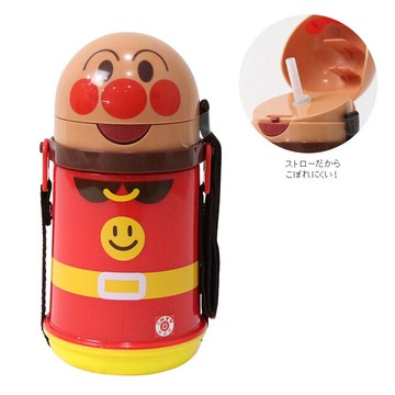 日本 ANPANMAN 麵包超人 造型吸管吸管水壺 400ml＊夏日微風＊