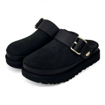 UGG Goldenstar Villa Clog 牛巴革包頭厚底兩穿涼拖鞋 女 黑 金星款懶人鞋 真皮休閒穆勒鞋 1169590