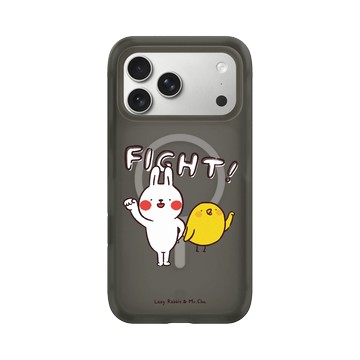 iPhone 17 Pro Max AirX 本質黑 - 懶散兔與啾先生 Lazy Rabbit and Mr.Chu - 一起加油