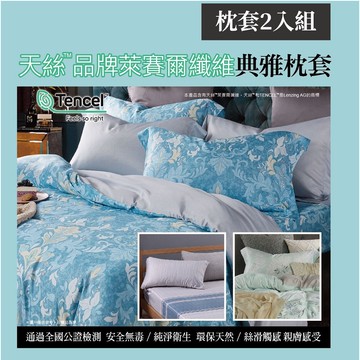 萊賽爾天絲典雅枕套2入-花色隨機出貨