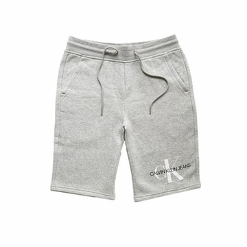 CK JEANS 經典印刷文字棉短褲-灰色