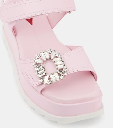 Roger Vivier Embellished leather platform sandals