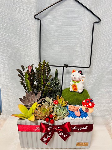 清新水泥客製組盆 開幕 新居落成 升官喬遷 婚禮 生日 交換禮物