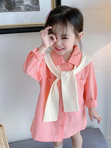 女童衫新款秋季尚洋氣衣兒童中款松上衣潮