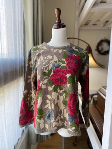 巴洛克玫瑰古著毛衣