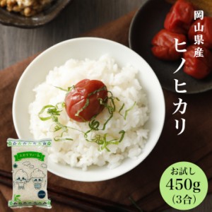 新米 米 450g こめ お米 ひのひかり お試し ポイント消化 送料無料 令和5年産 岡山県産ヒノヒカリ 450g(3合) メール便