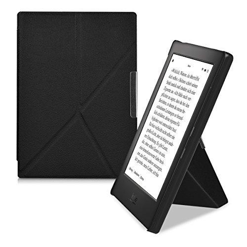 kwmobile 対応: Kobo Aura H2O Edition ケース 電子リーダー カバー PUレザー 電子書籍 保護ケース 黒色