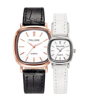 新款商務運動手表 休閑時尚皮帶方形石英表男士手表女款