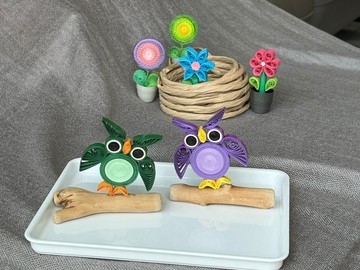療癒小物貓頭鷹/ Q版貓頭鷹 /衍紙貓頭鷹/ 值得收藏的珍品