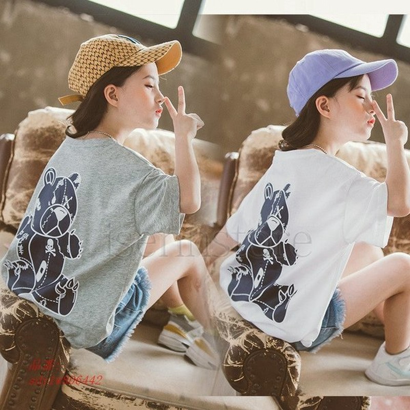 キッズ 子供服 ｔシャツ 女の子 半袖1 165cm韓国子供服 キッズジュニア ｔシャツ 可愛い ゆったり Tシャツ プリント柄 子供服 半袖 Tシャツ コットン 通販 Lineポイント最大0 5 Get Lineショッピング