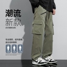男士工裝長褲 男女同款 直筒工裝機能褲 潮流百搭工裝褲