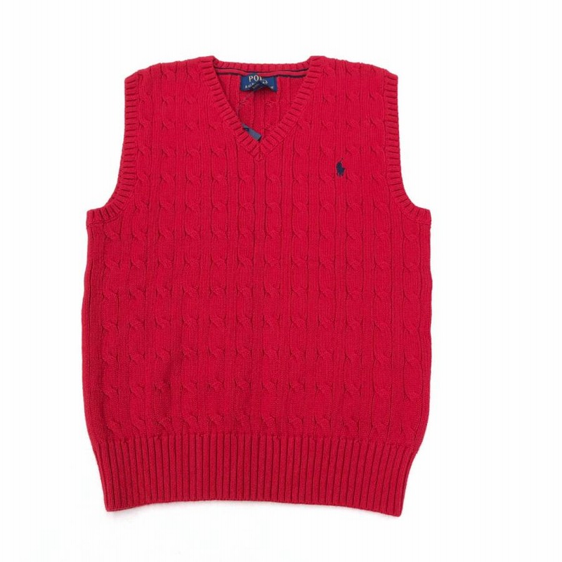 POLO RALPH LAUREN ポロラルフローレン ニットベスト 未使用品 M10-12 レッド コットンニット キッズ トップス 子供服 |  LINEブランドカタログ